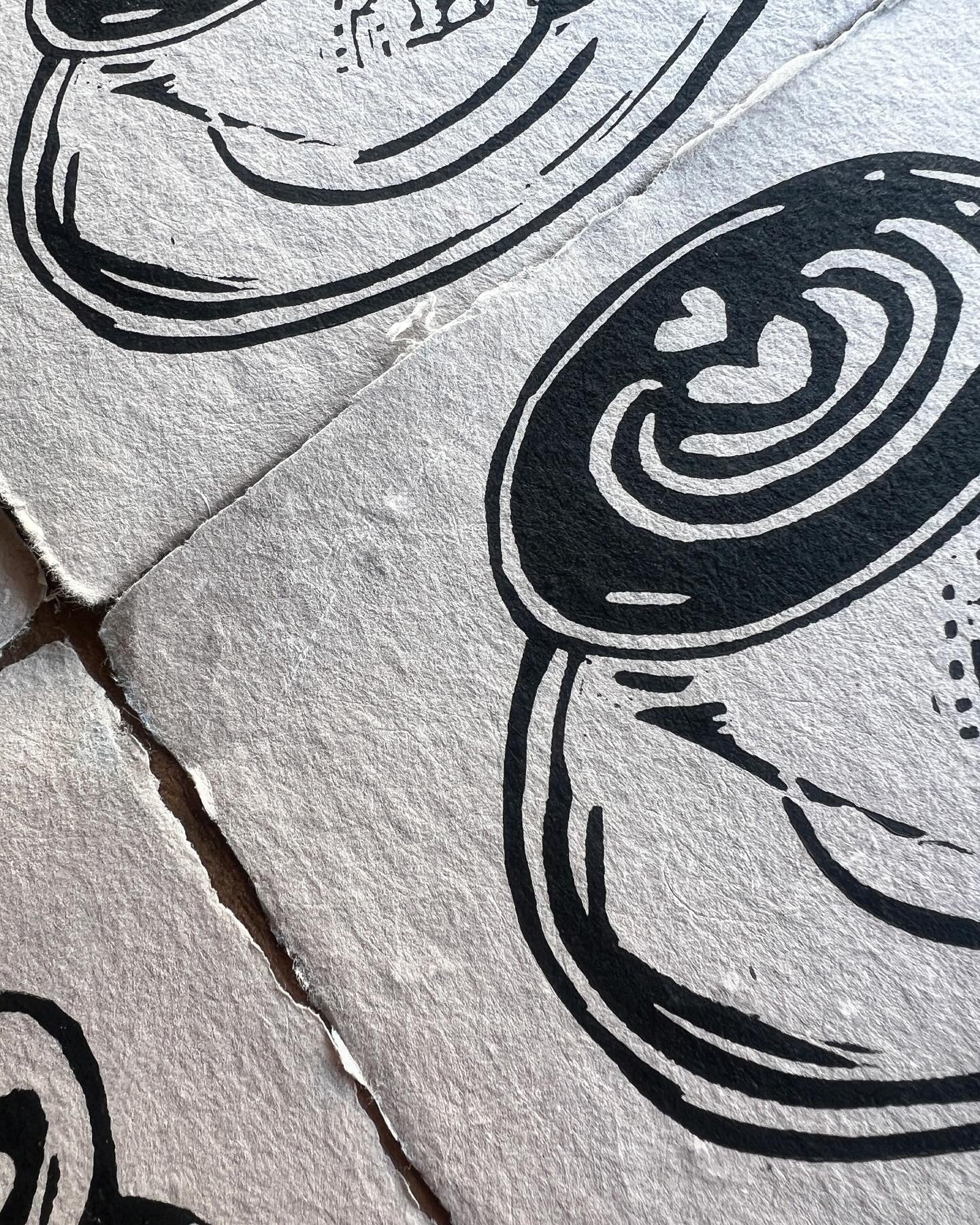 Latte Art Linocut Print