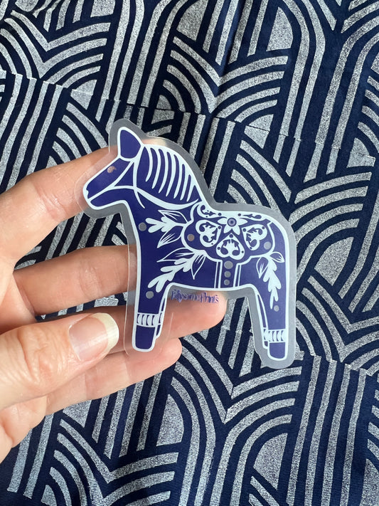 Blue Dala Horse Sticker