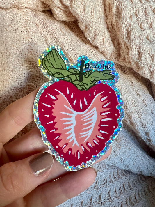 Glitter Strawberry Sticker