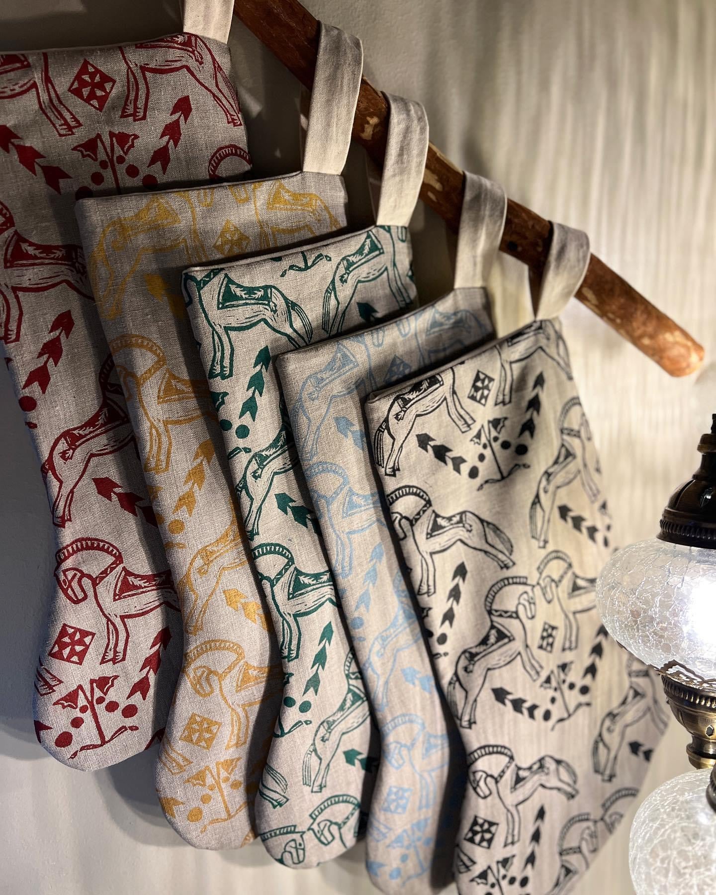 OOAK Doves - Block Printed Christmas Stocking - RTS