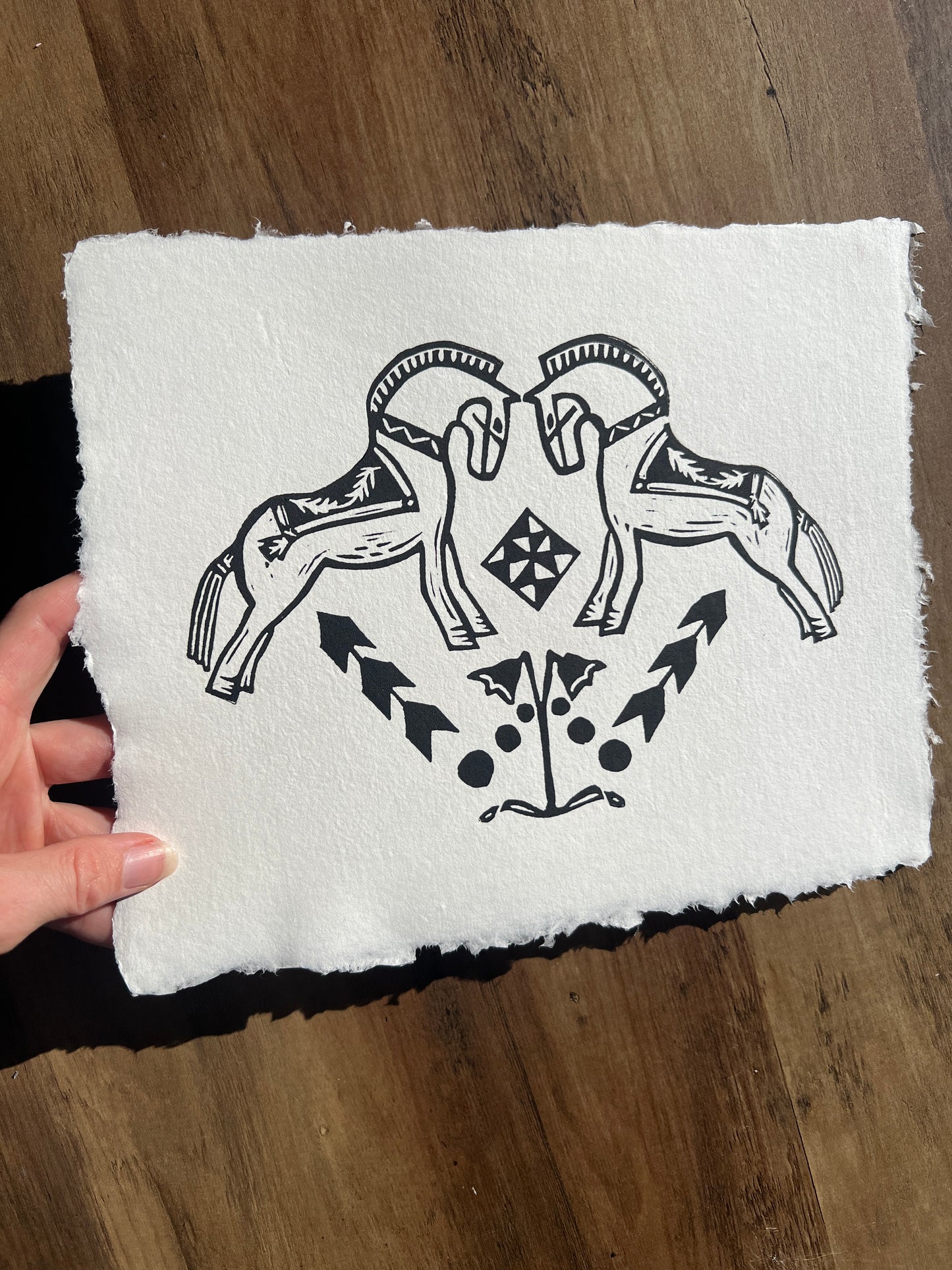 Fjord Horse Linocut