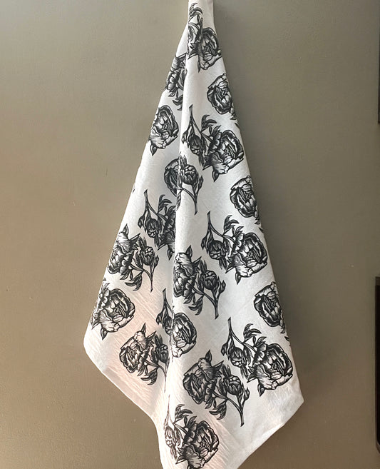 Peonies Tea Towel