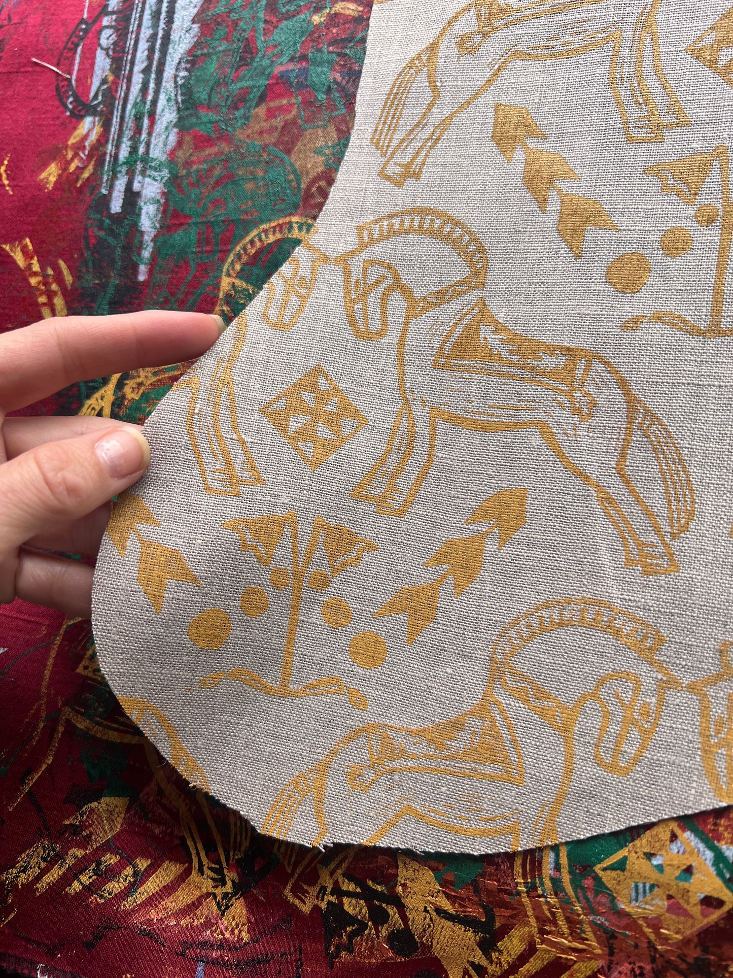 Fjord Horse Block Printed Christmas Stocking - Ready to Ship