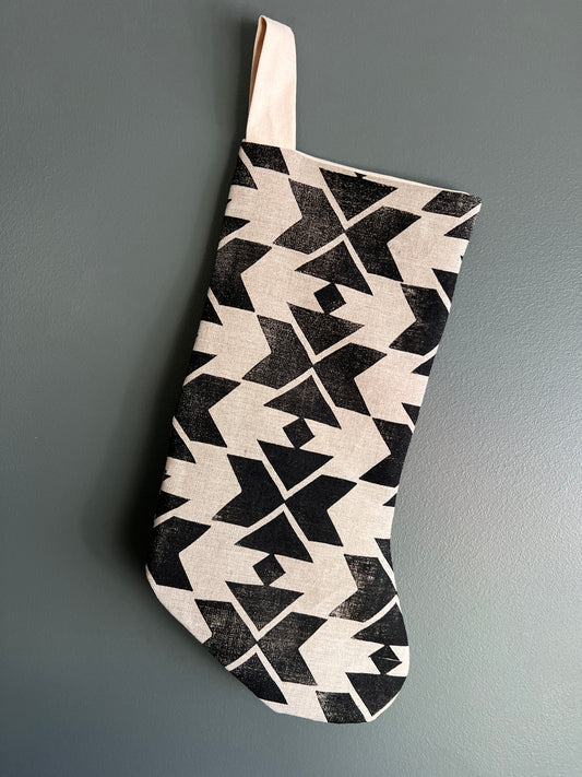 Southwest Pattern - Block Printed Christmas Stocking