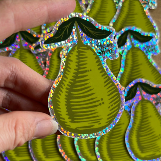 Glitter Pear Sticker