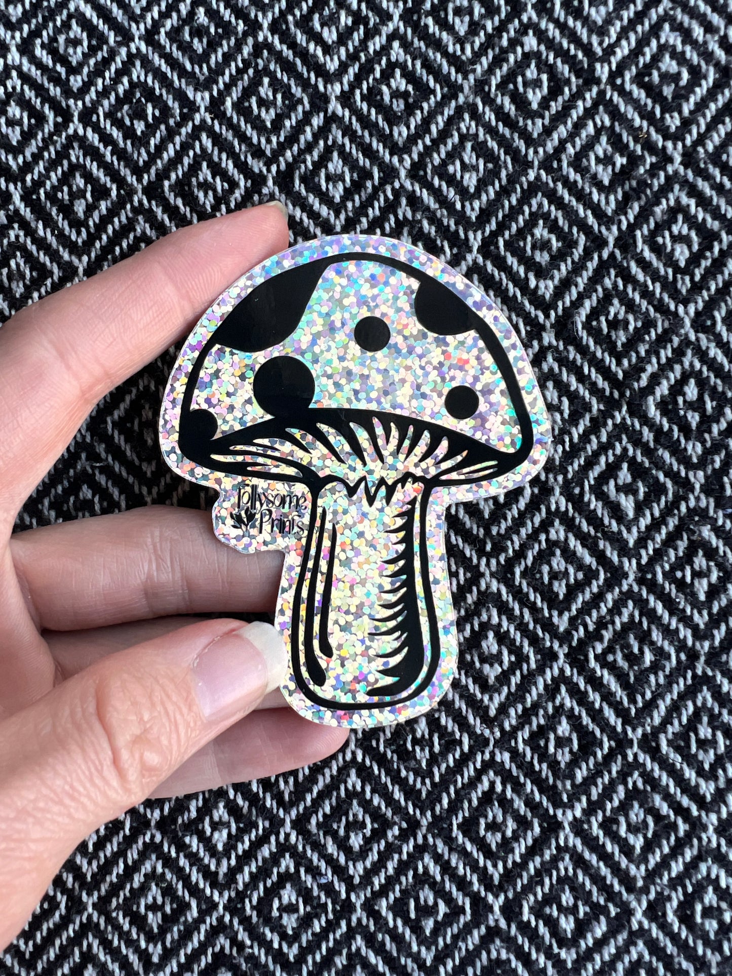 Glitter Magic Mushroom Sticker