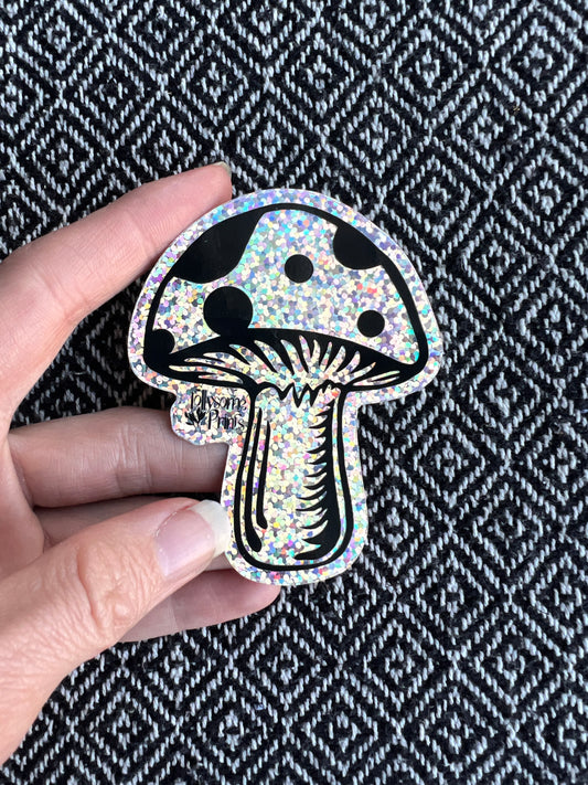 Glitter Magic Mushroom Sticker