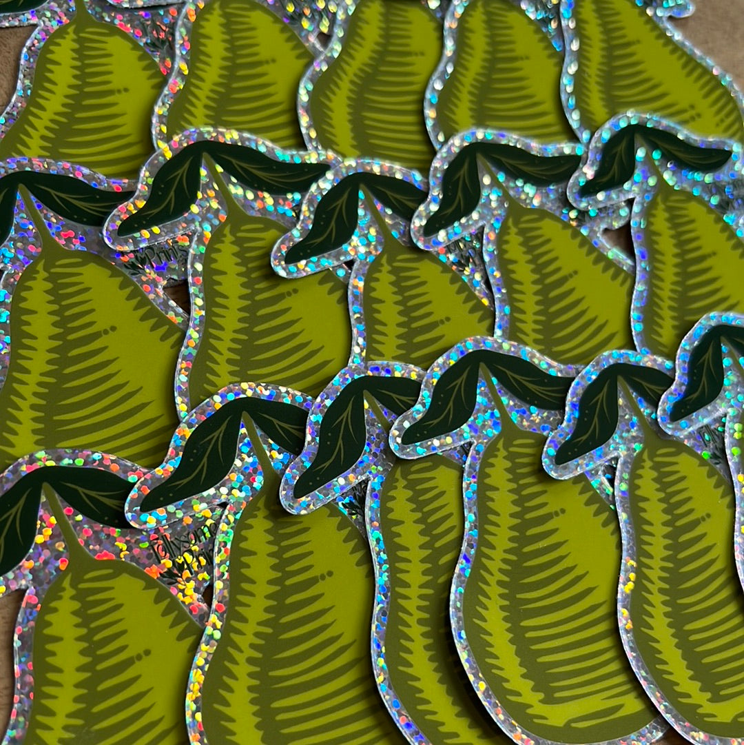 Glitter Pear Sticker