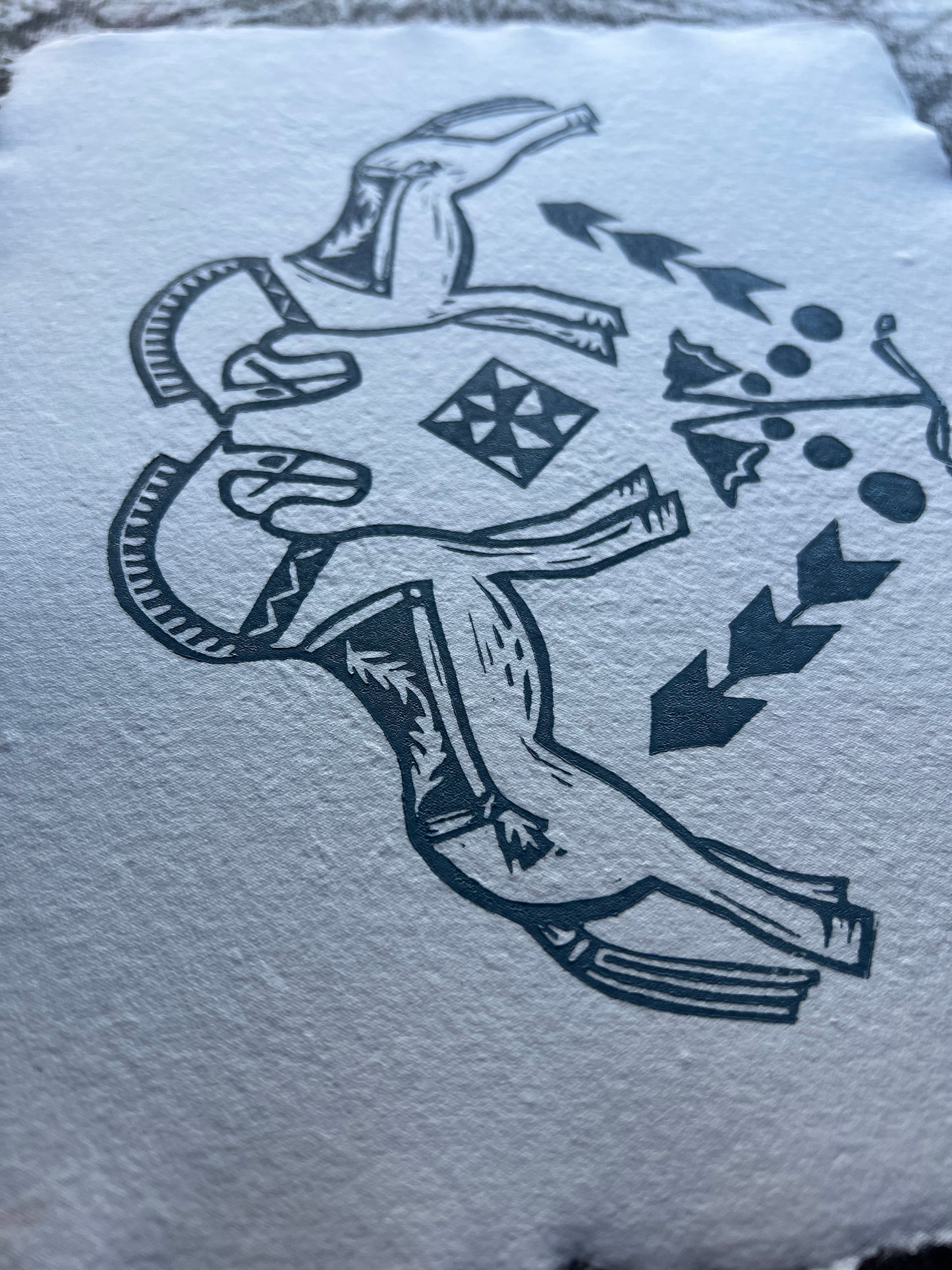 Fjord Horse Linocut