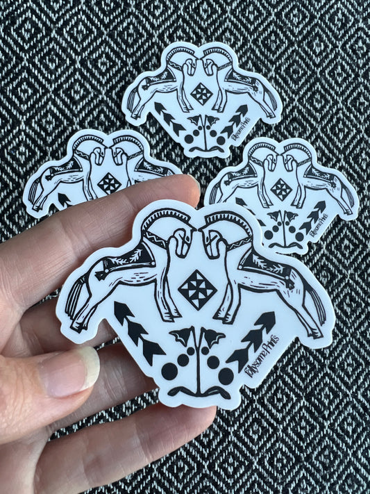 Black Fjord Horse Sticker