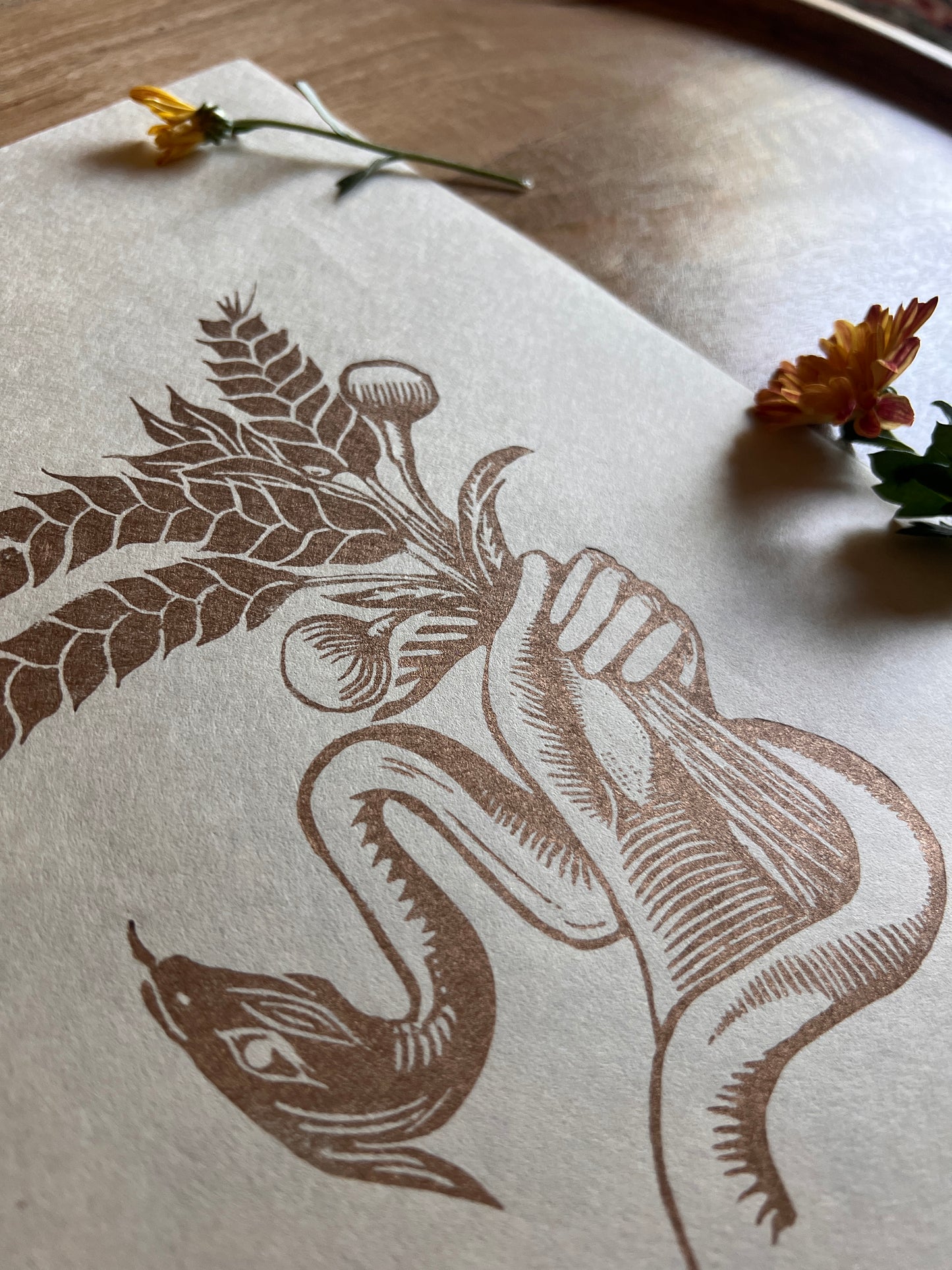 Demeter's Holy Grain Linocut