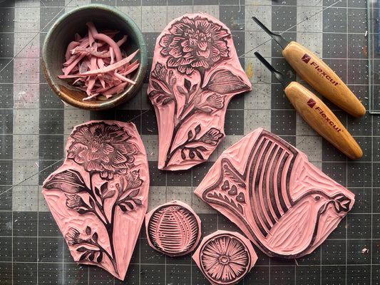 Nordic Dove Block Print Patch