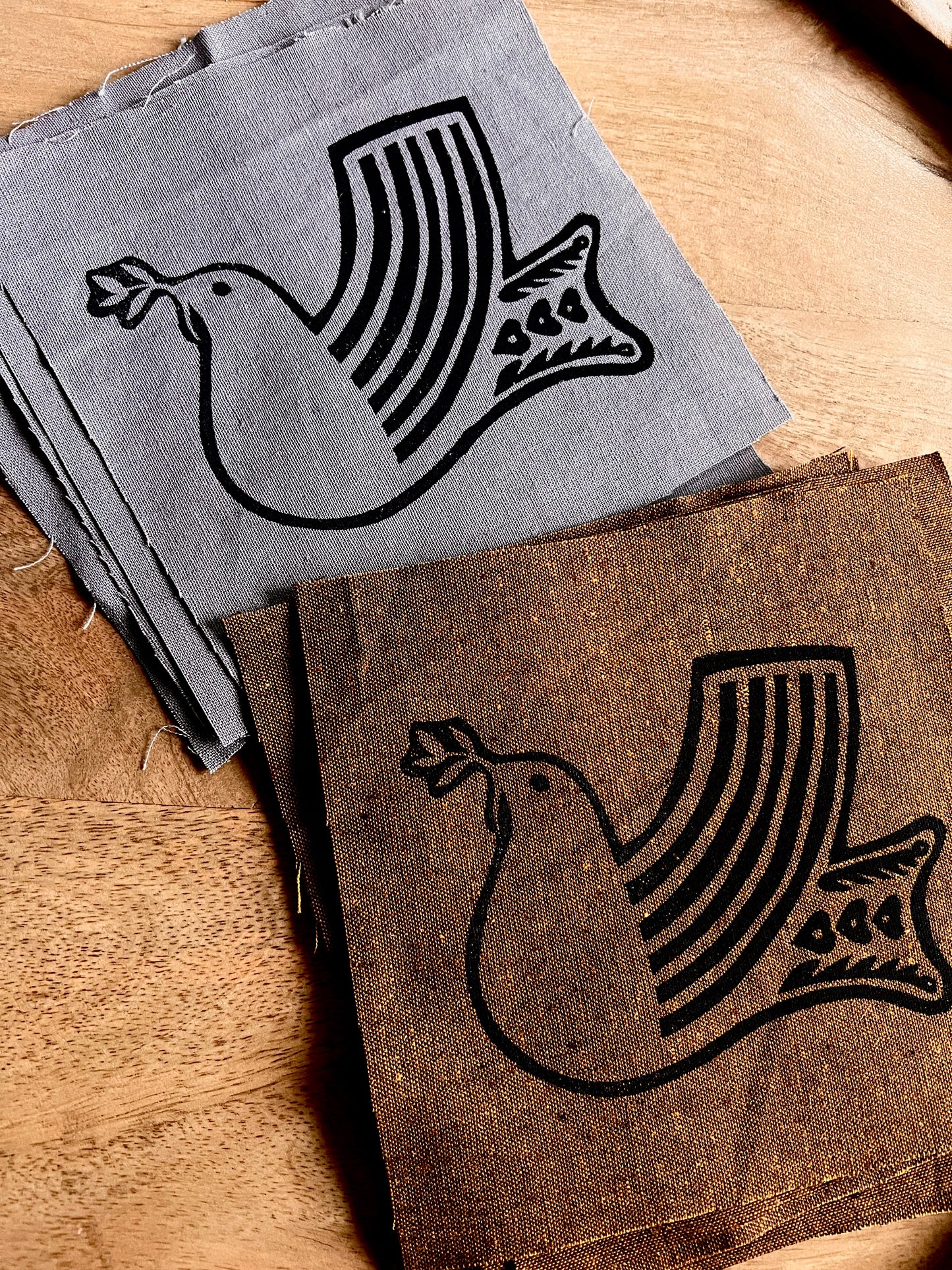 Nordic Dove Block Print Patch