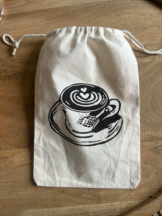 Latte Art Muslin Gift Bag
