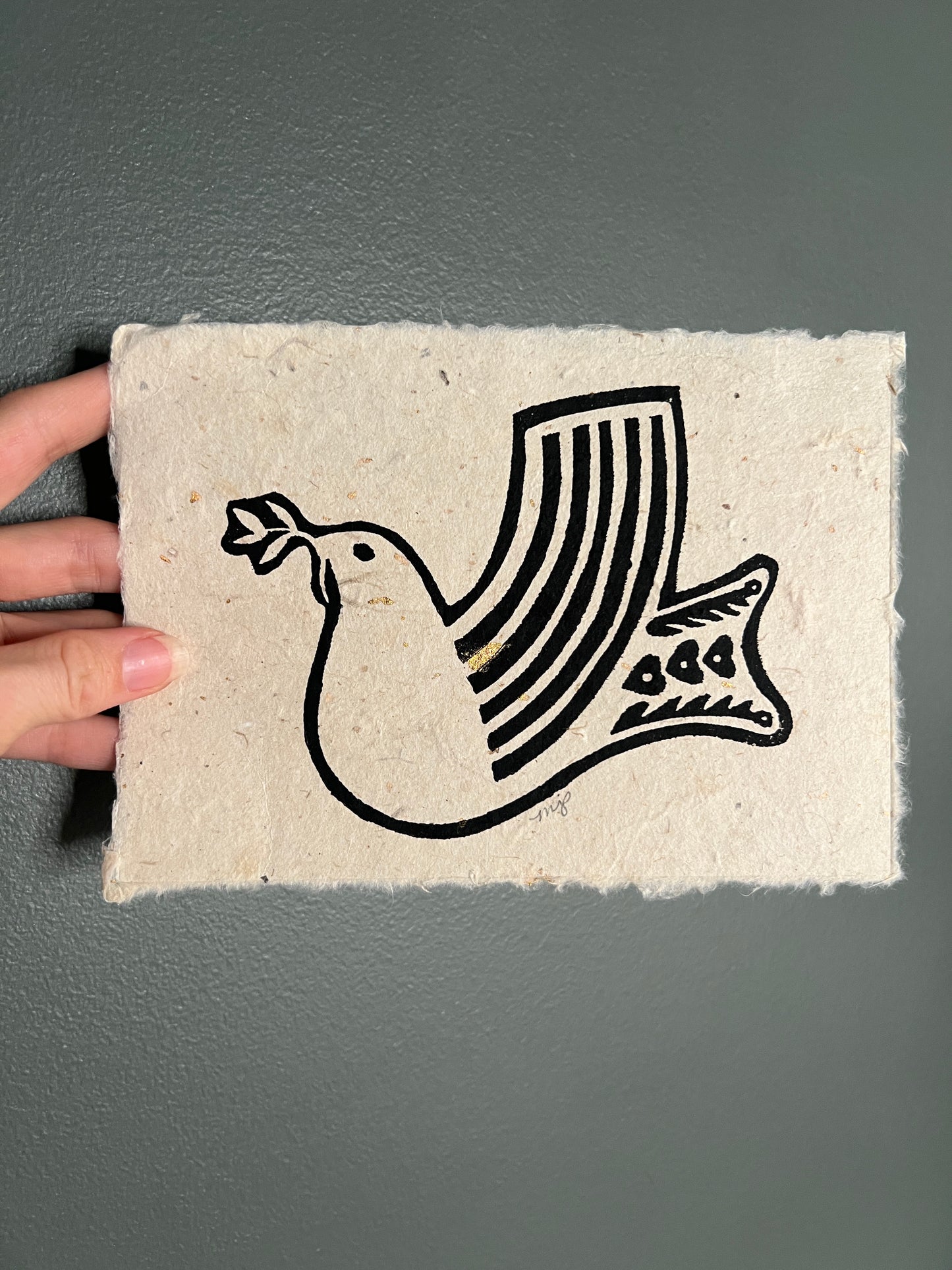 Peace Dove Linocut Print