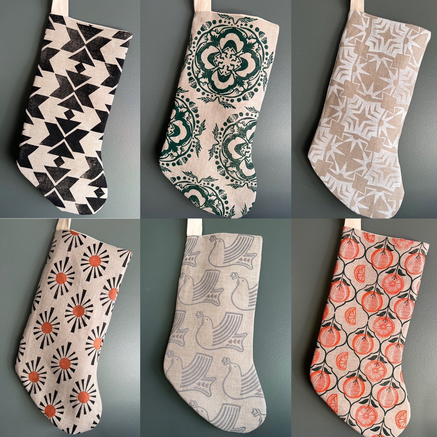 Southwest Pattern - Block Printed Christmas Stocking