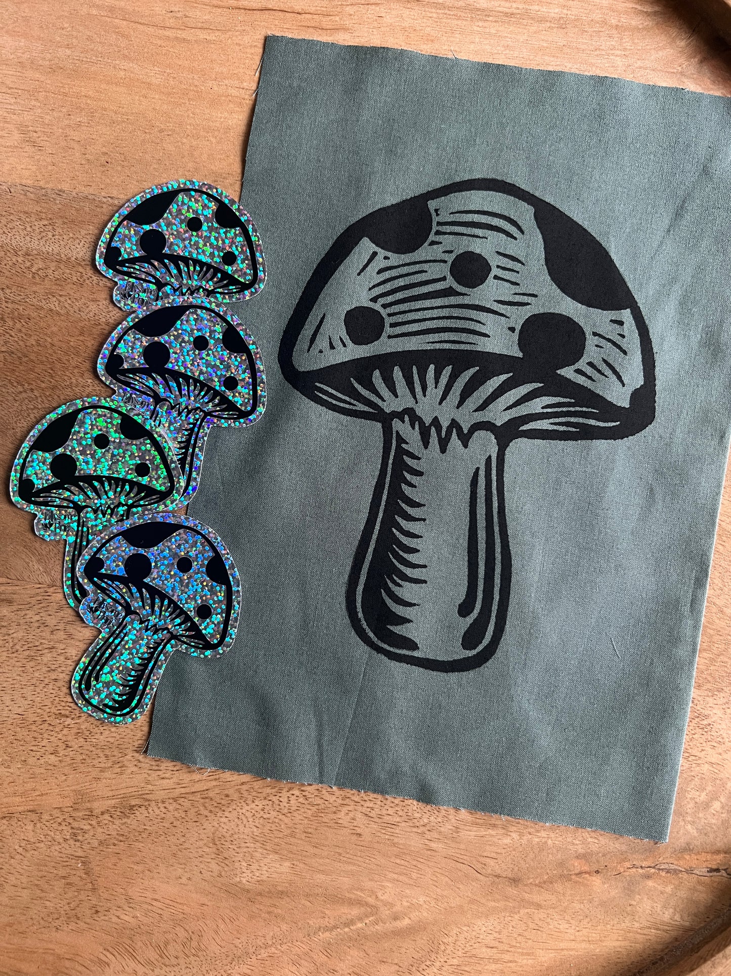 Mushroom Block Print Patch
