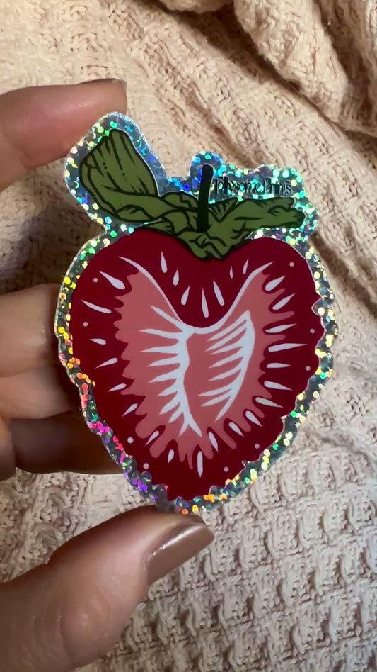Glitter Strawberry Sticker