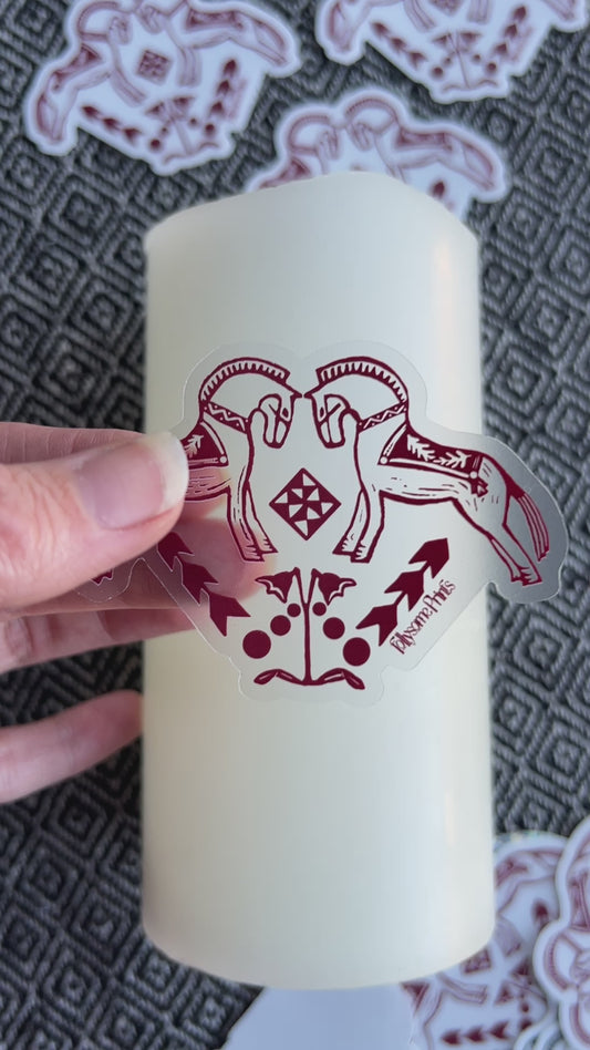 Clear Red Fjord Horse Sticker