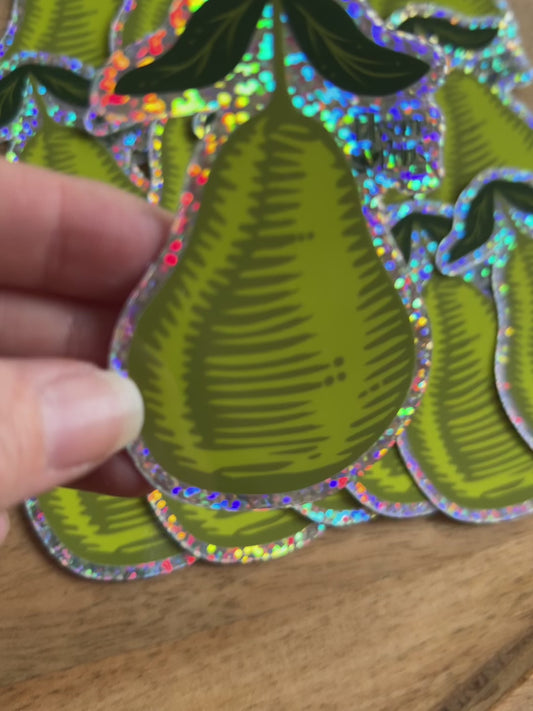 Glitter Pear Sticker