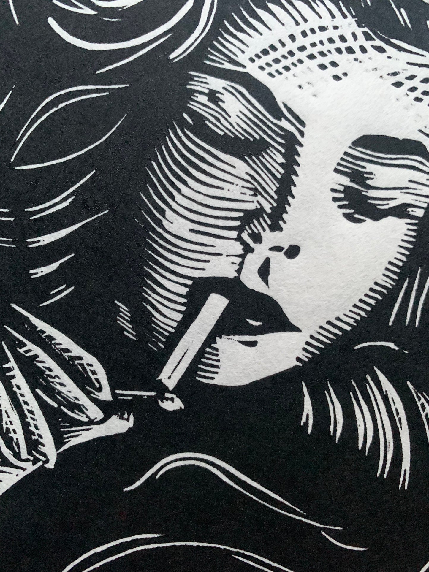 Lauren Bacall “Let it Burn” Linocut