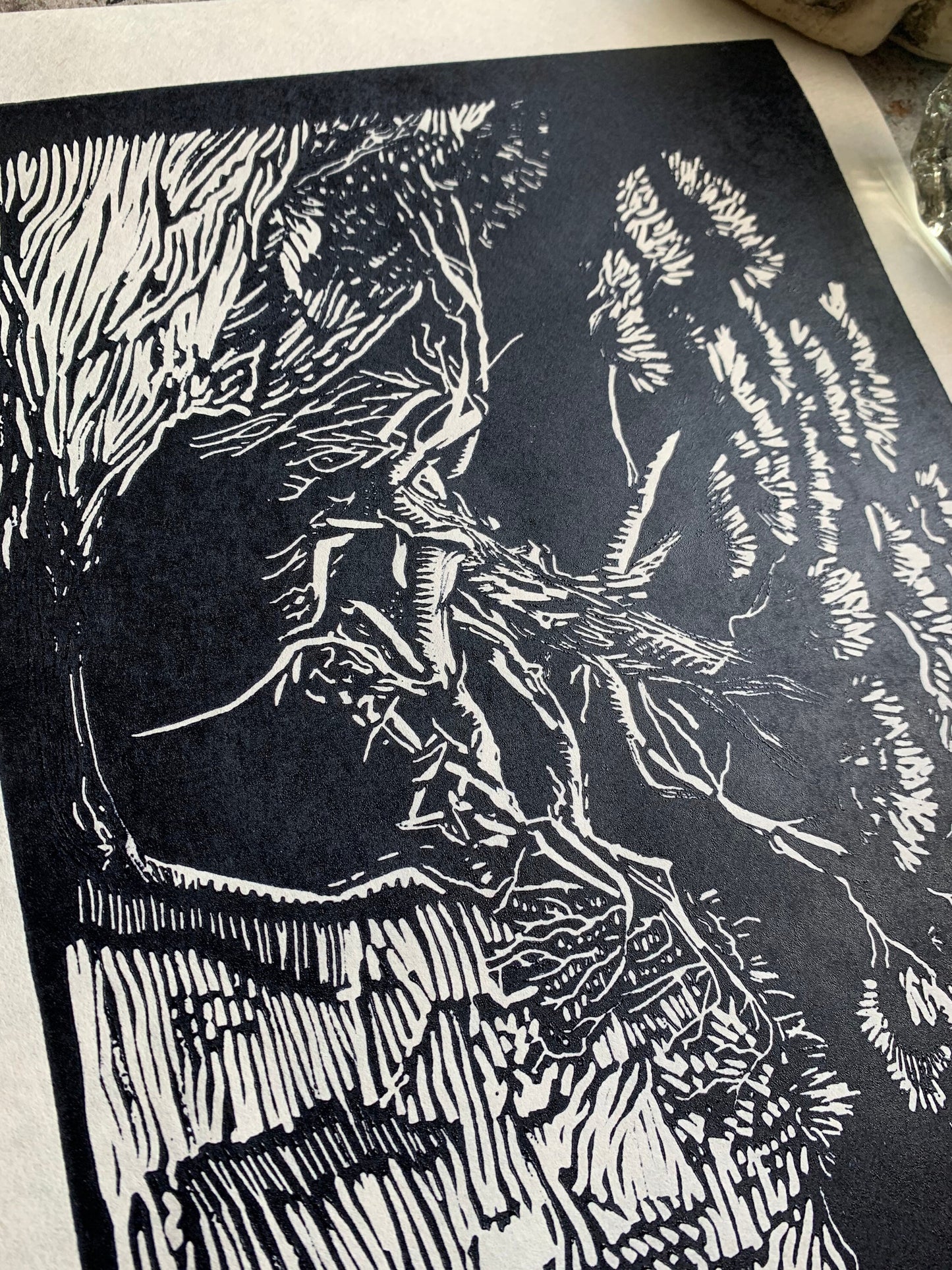 Will to Thrive Linocut