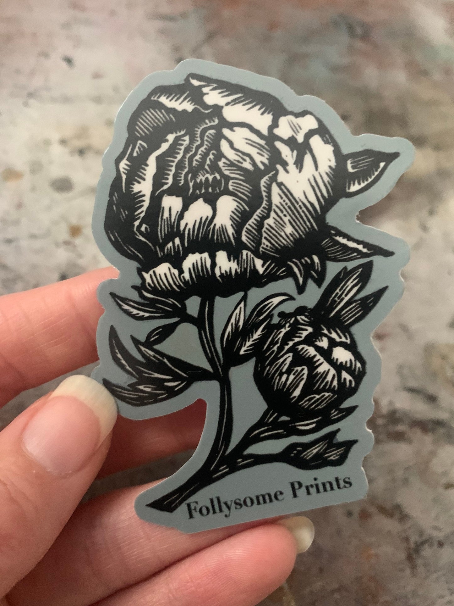 Peonies in Bloom Sticker
