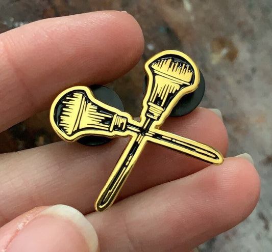 Crossed Carvers Enamel Pin