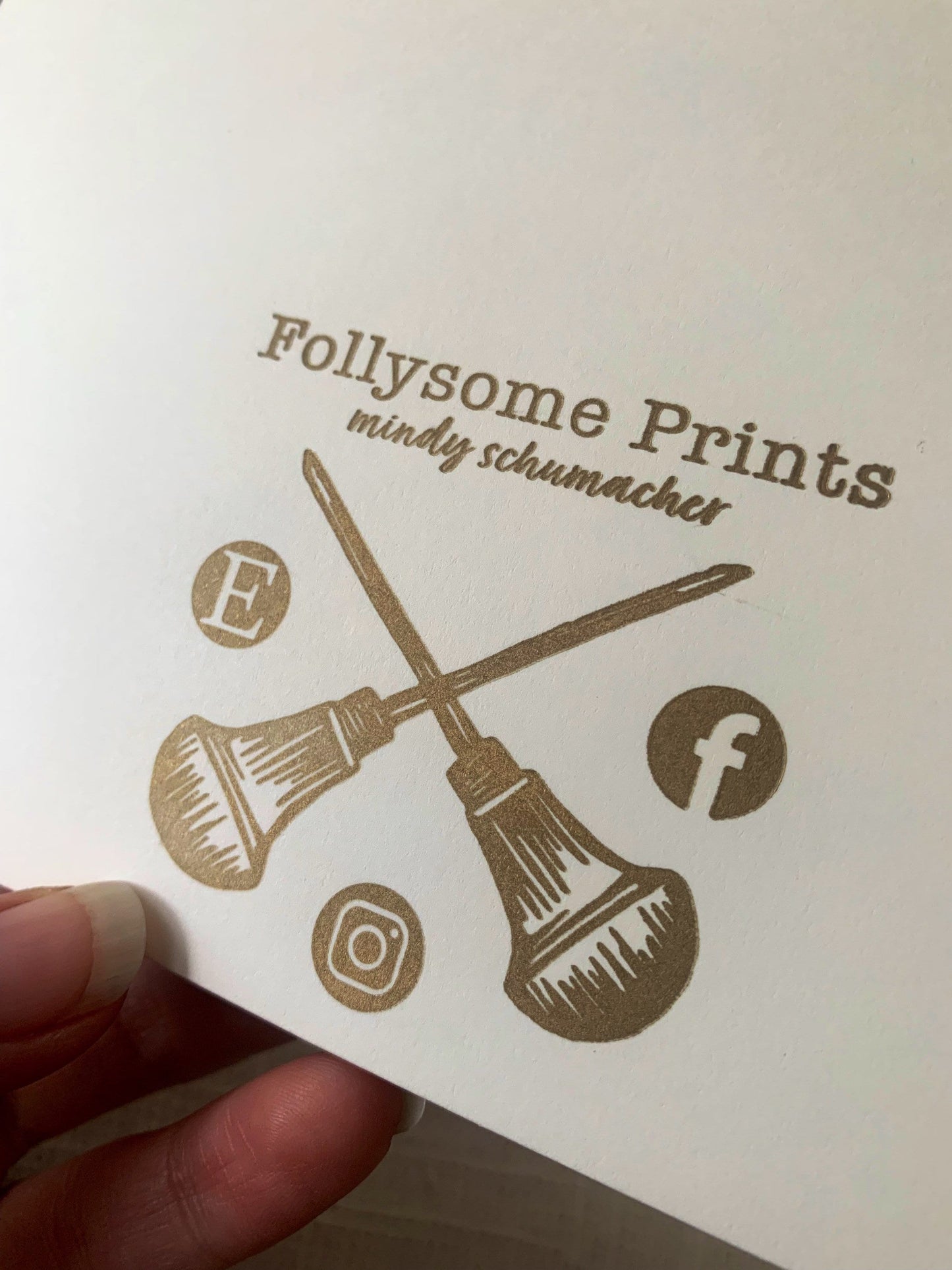 Letterpress Cards - Rust Red Rosemaling