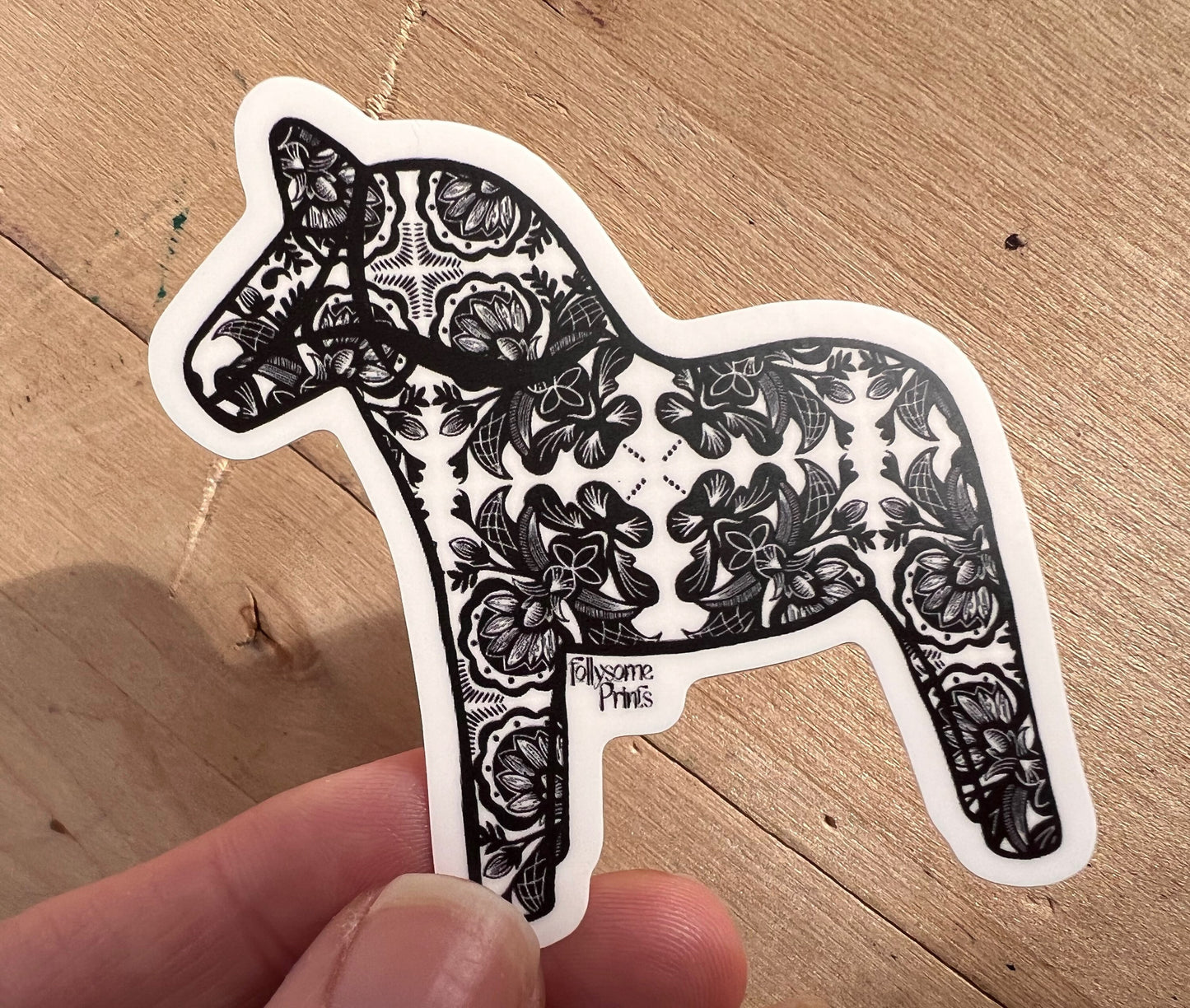 Rosemaling Dala Horse Sticker Set of 4