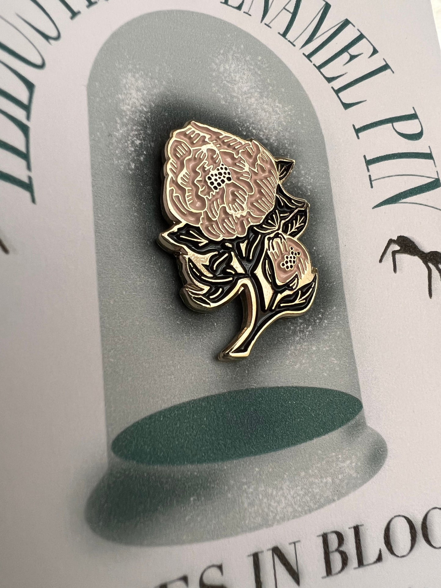 Peonies in Bloom Enamel Pin