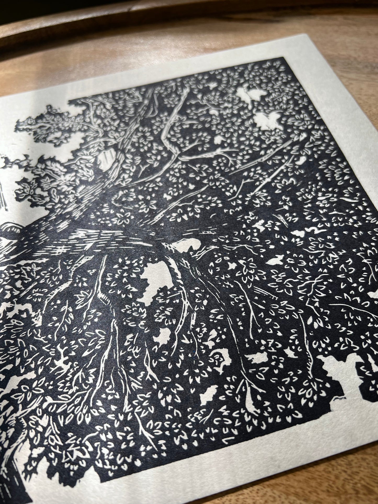 Twisted Oaks Linocut