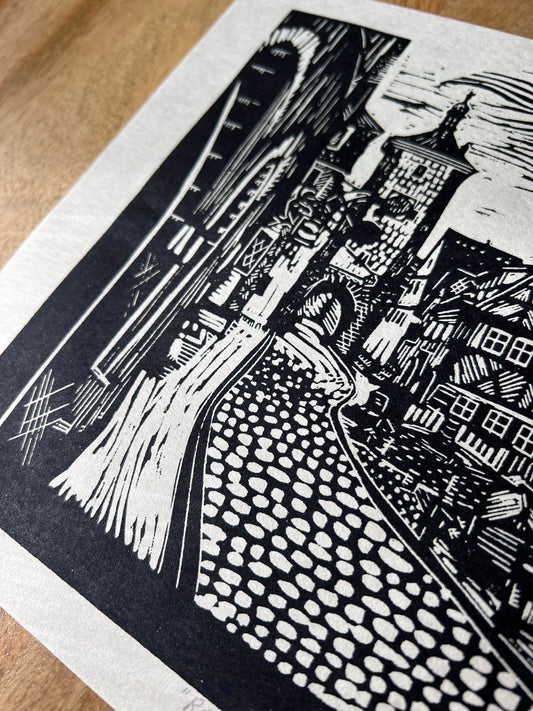 Rothenburg ob der Tauber Linocut