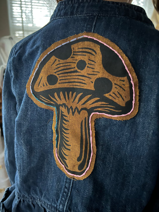 Mushroom Block Print Patch