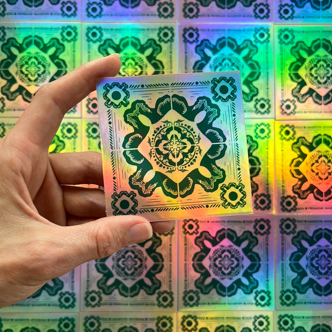Hibiscus Bandana Holographic Sticker
