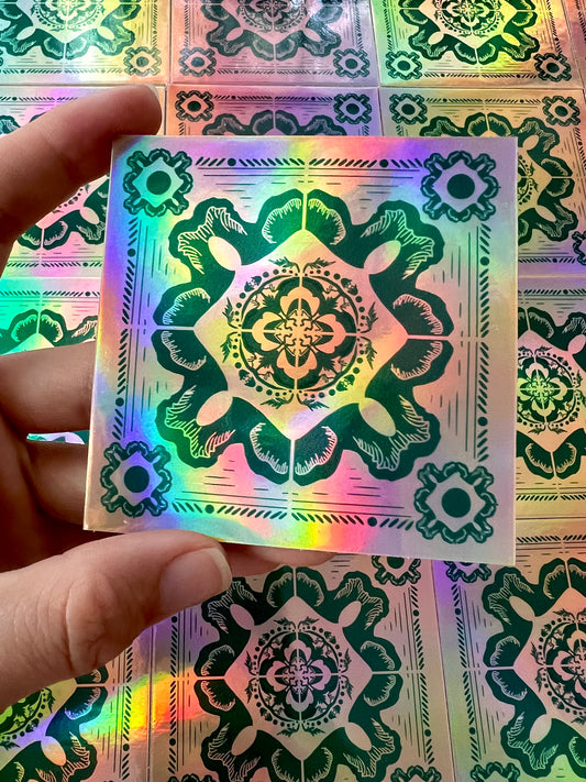 Hibiscus Bandana Holographic Sticker
