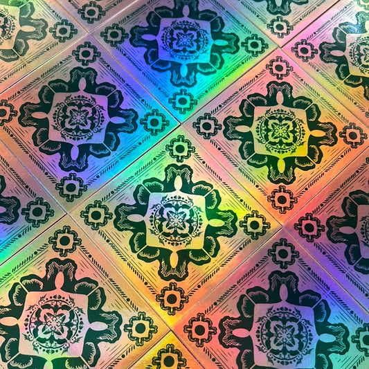 Hibiscus Bandana Holographic Sticker
