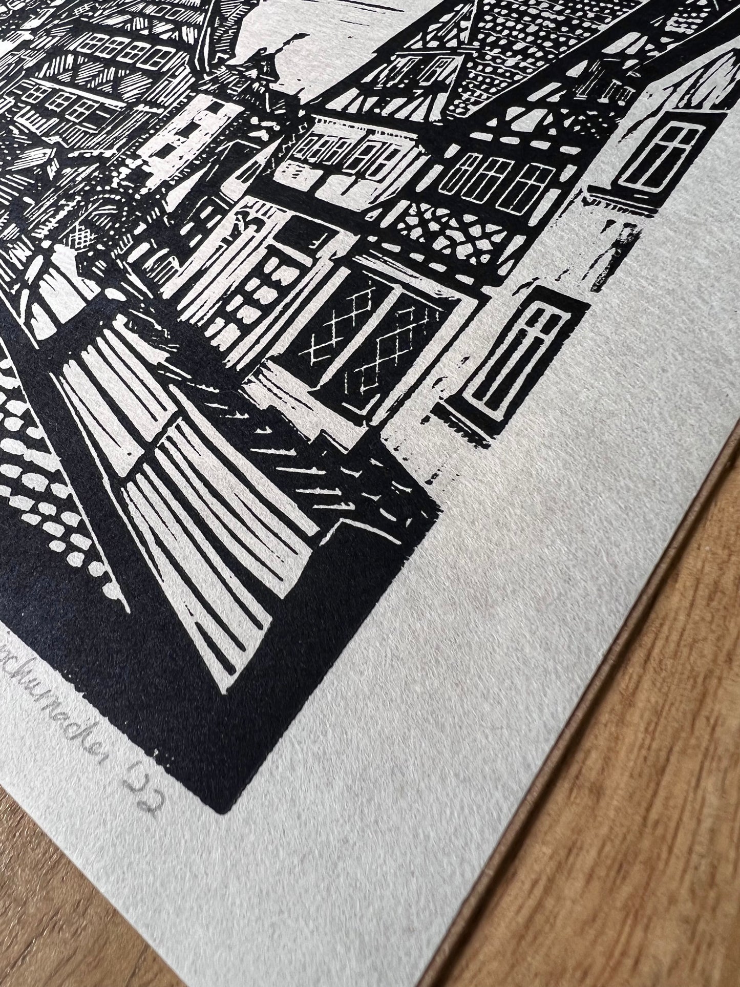 Rothenburg ob der Tauber Linocut