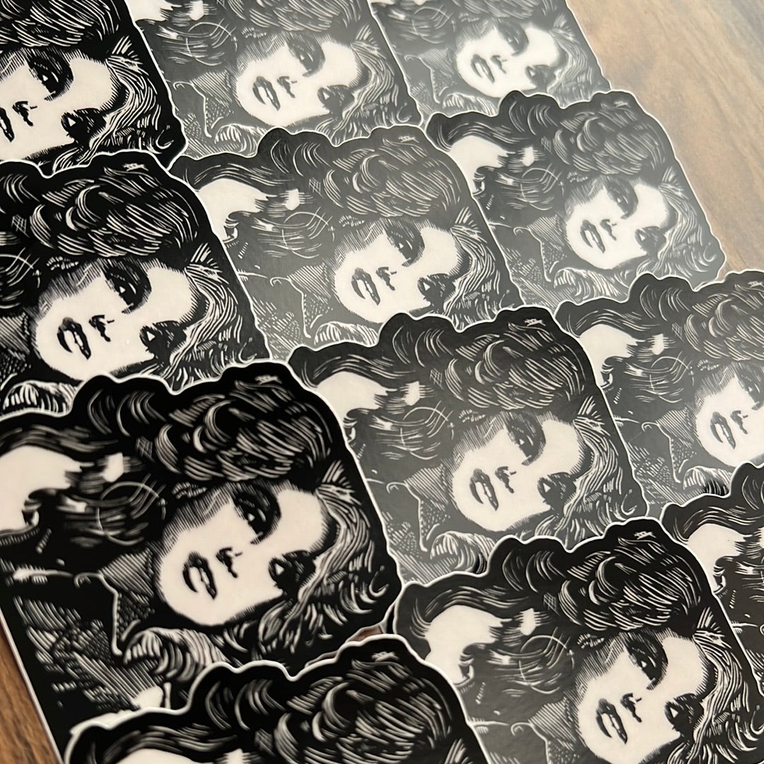 Dolly Linocut Sticker