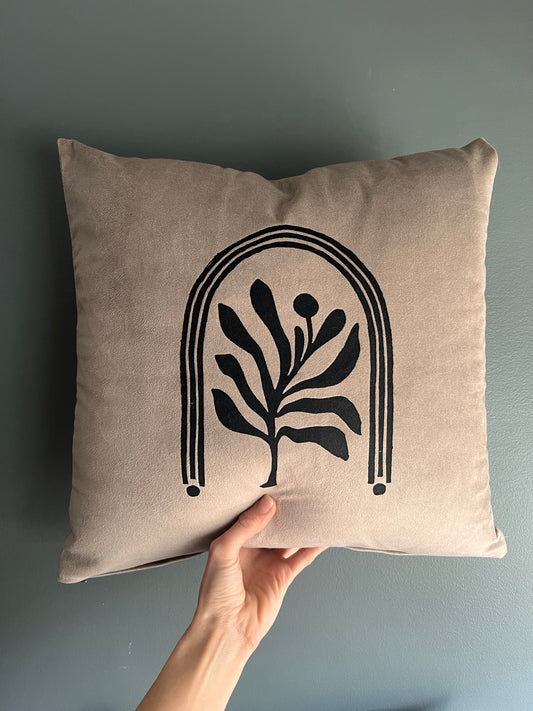 Beige Velvet Pillow