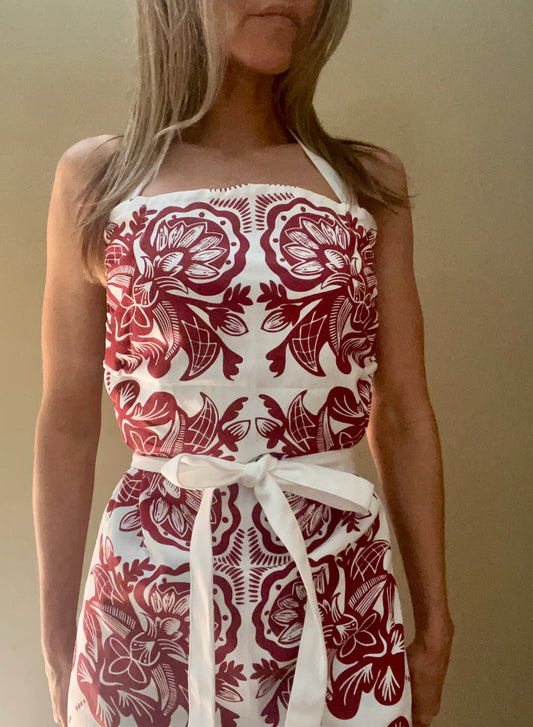 Rosemaling Cotton Apron