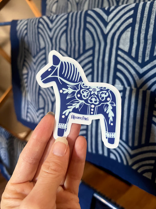 Blue Dala Horse Sticker