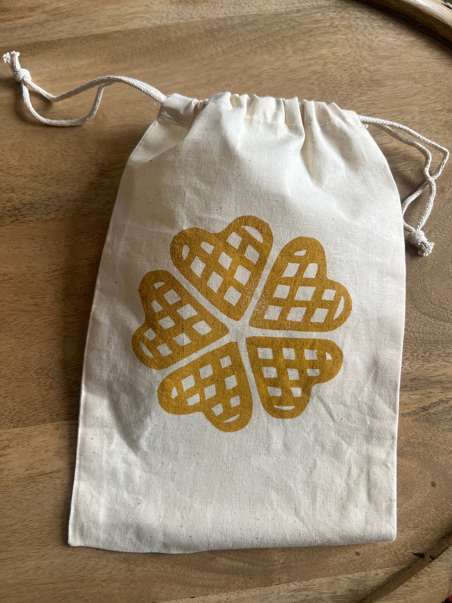 Waffle Heart Muslin Gift Bag