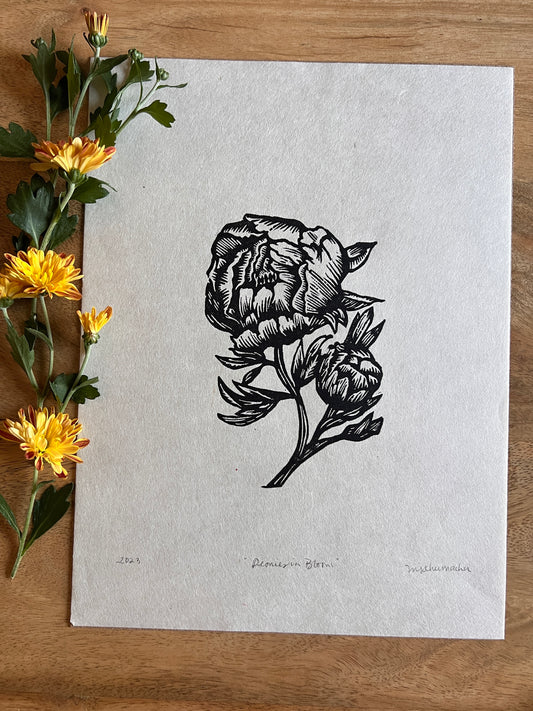 Carnation - January Birth Flower - Linocut Print – follysomeprints