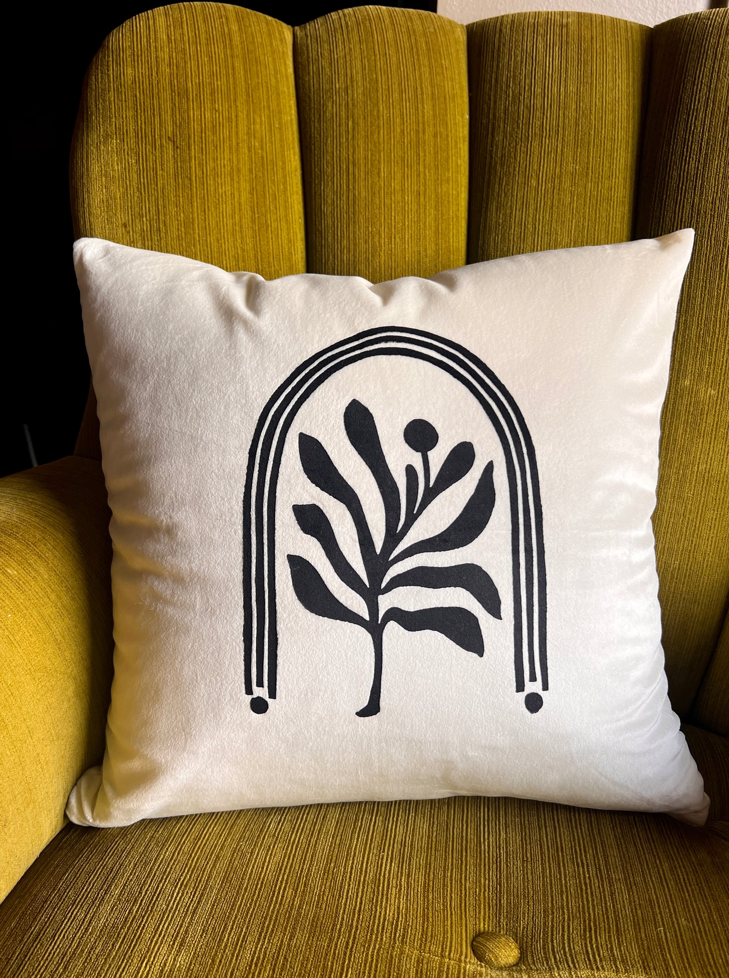 Ivory Velvet Pillow