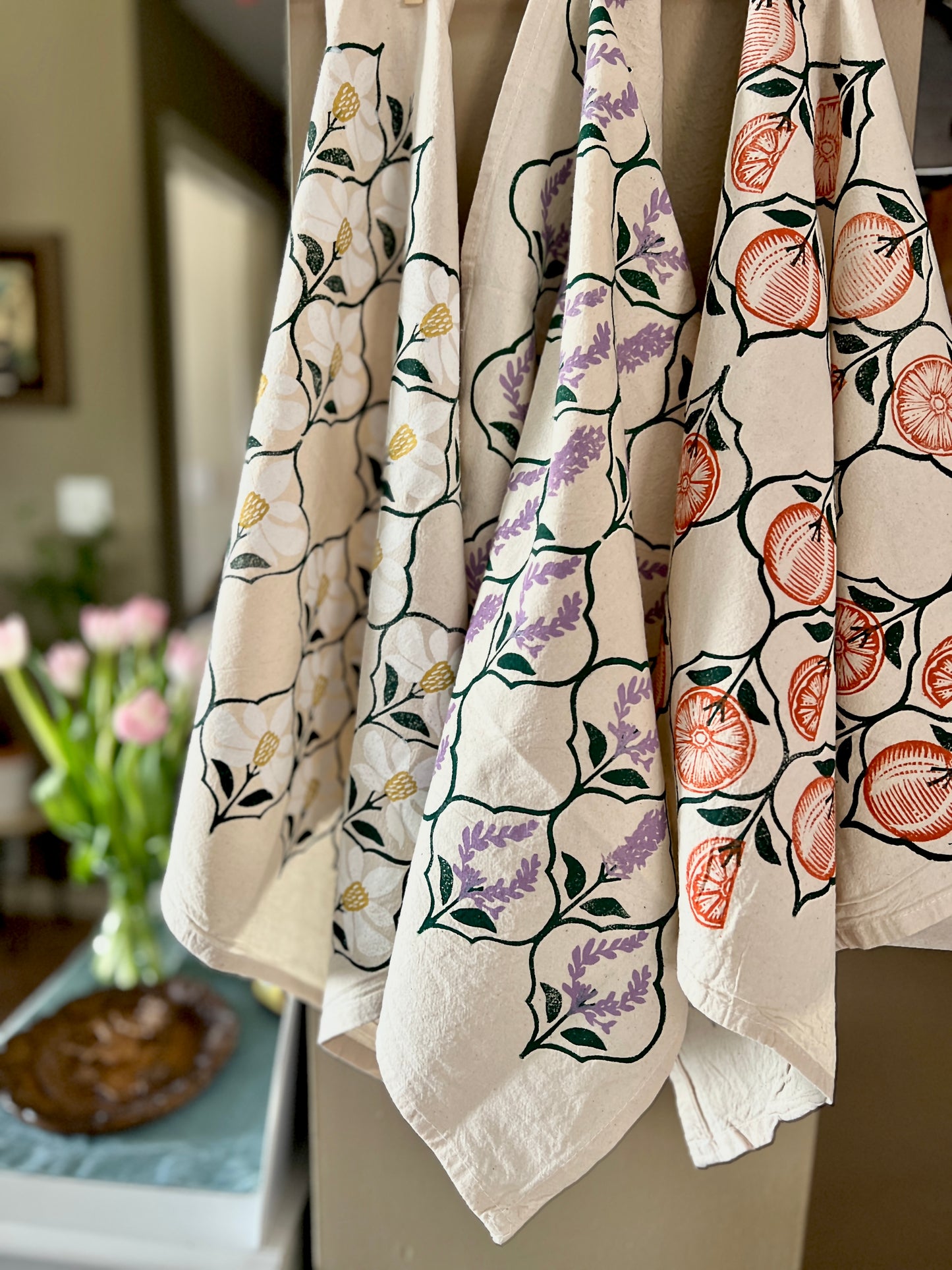 Golden Pear Tea Towels & Tapers