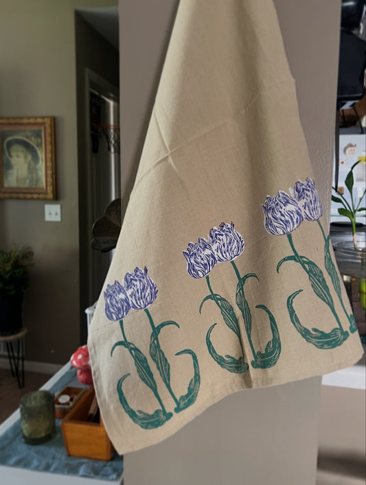 Tulips Tea Towel
