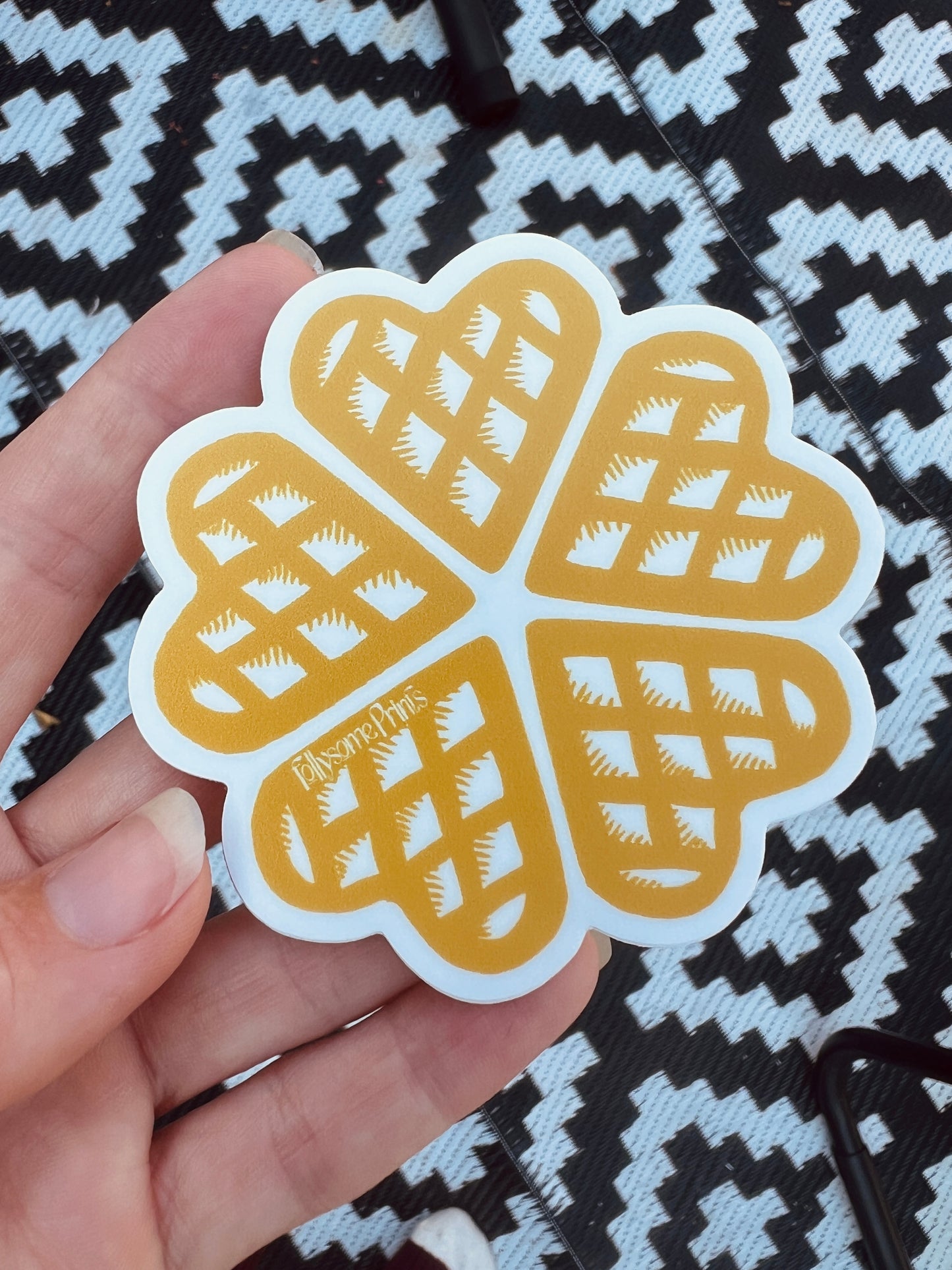 Heart Waffle Sticker