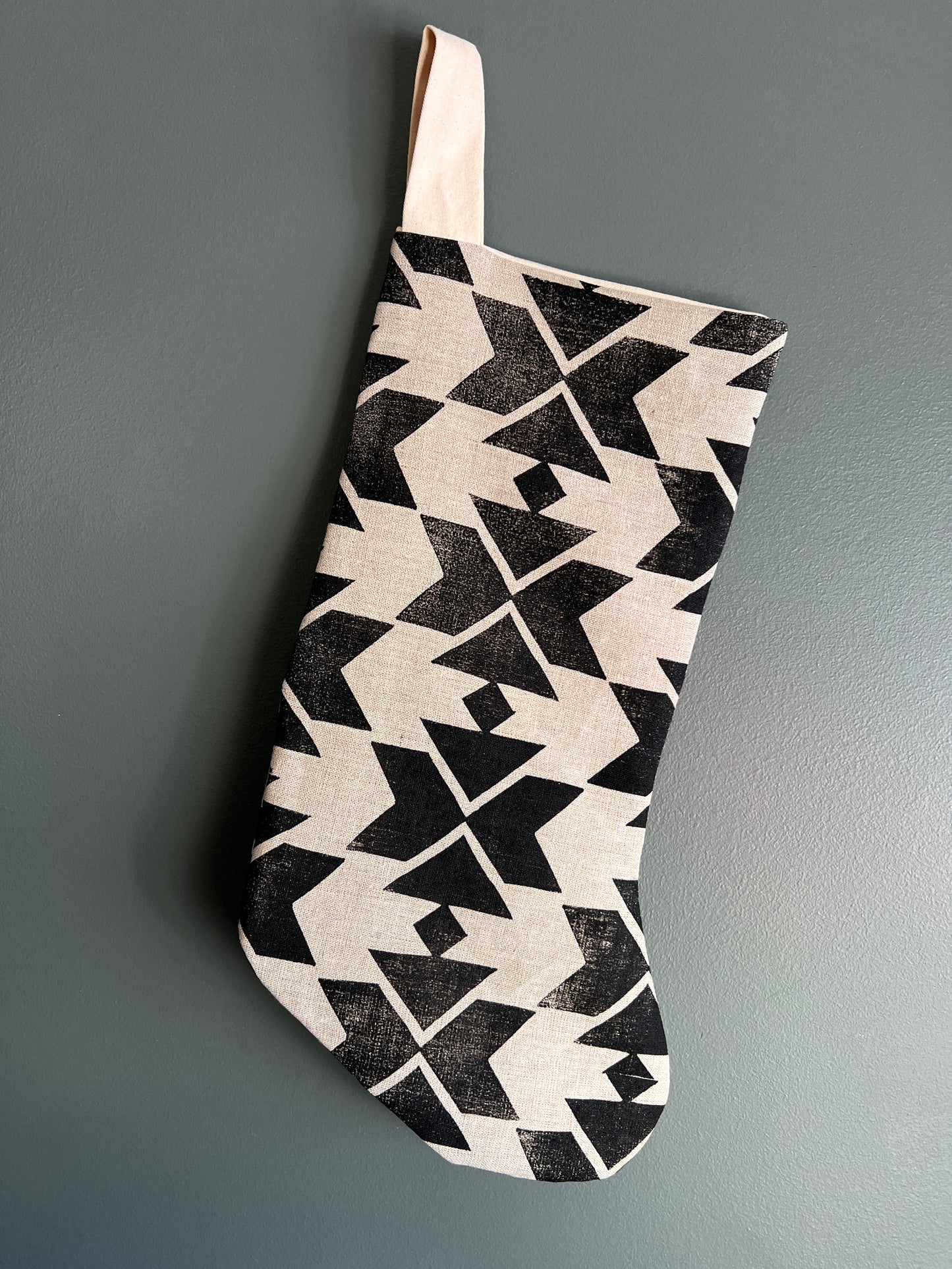 Southwest Pattern - Block Printed Christmas Stocking