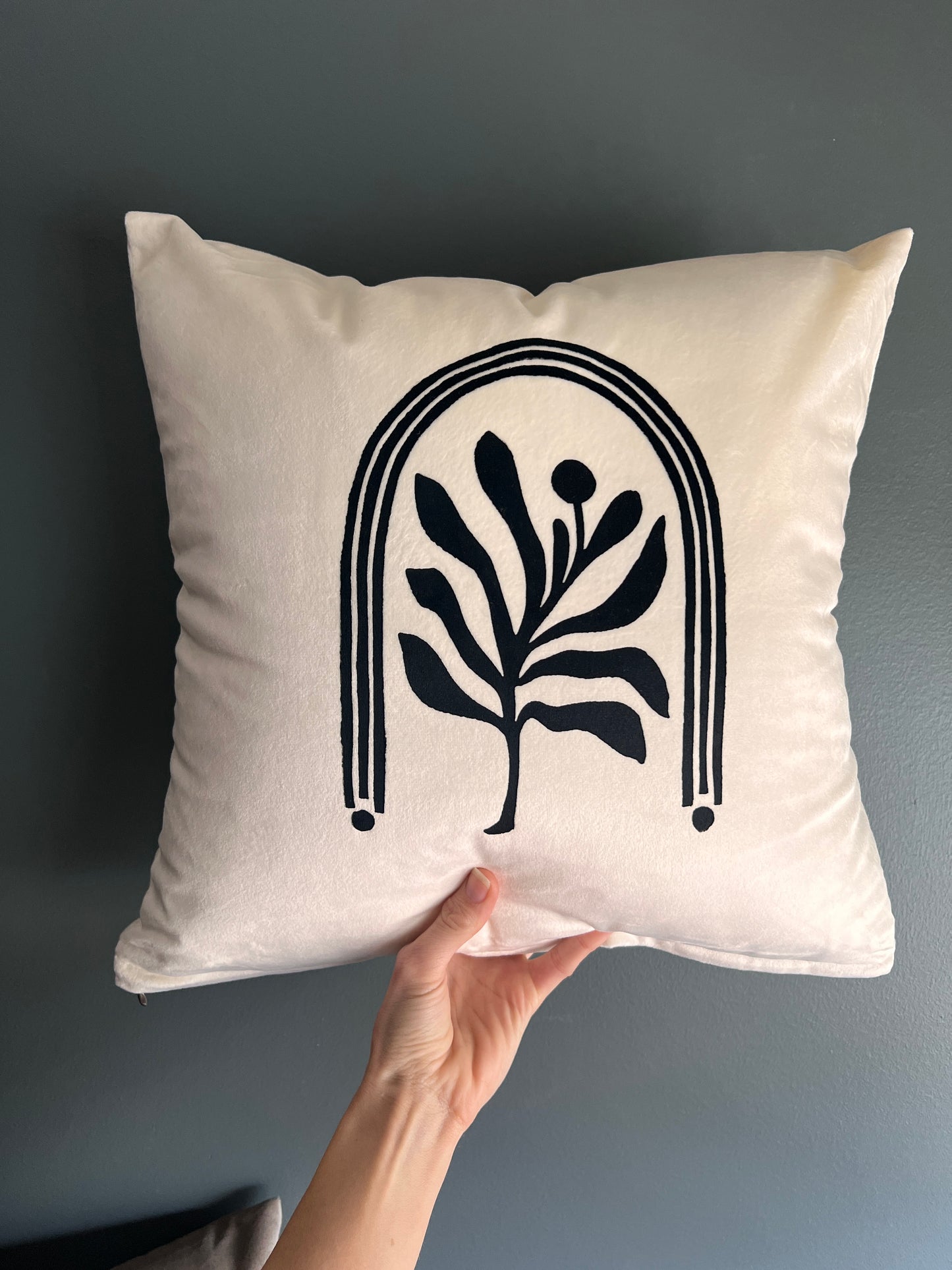 Ivory Velvet Pillow